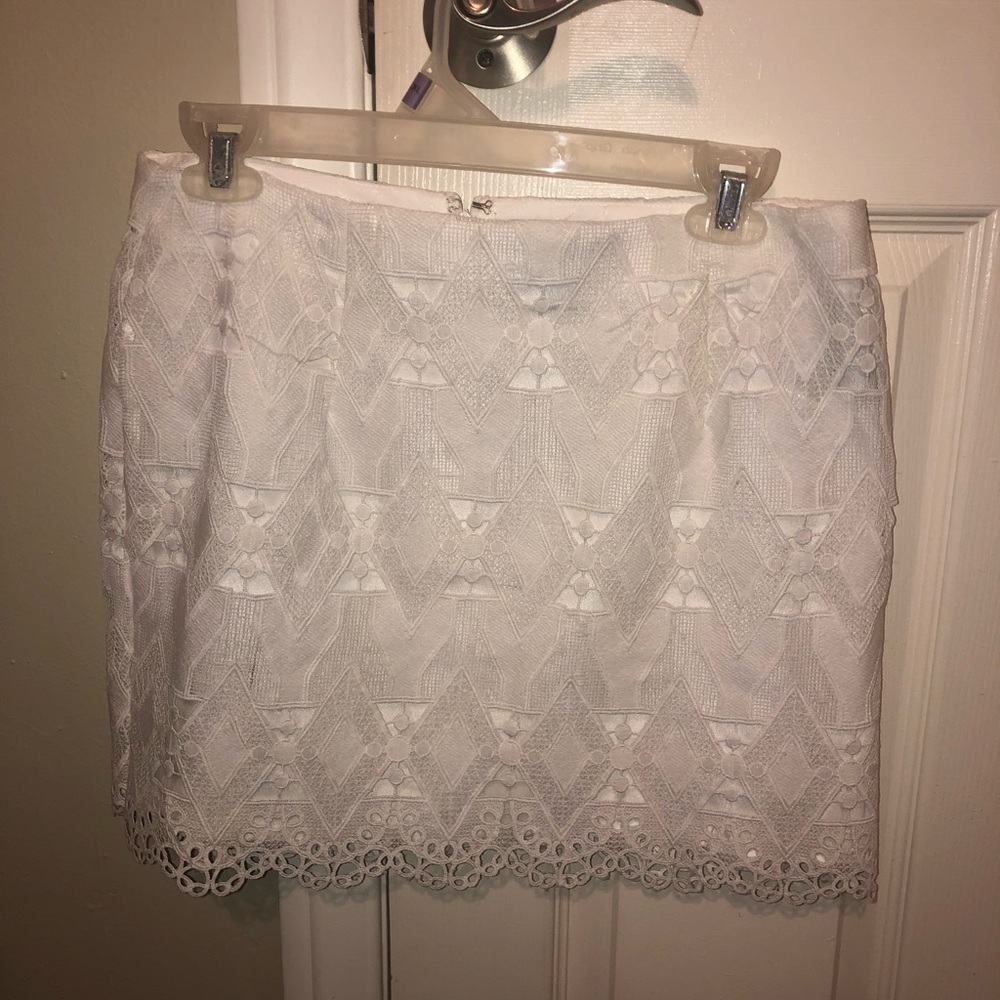 White lace skirt